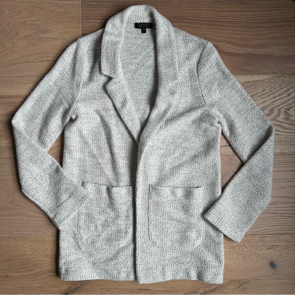Topshop Jackets & Blazers - TopShop Sweater Blazer Cardigan White with Black 2